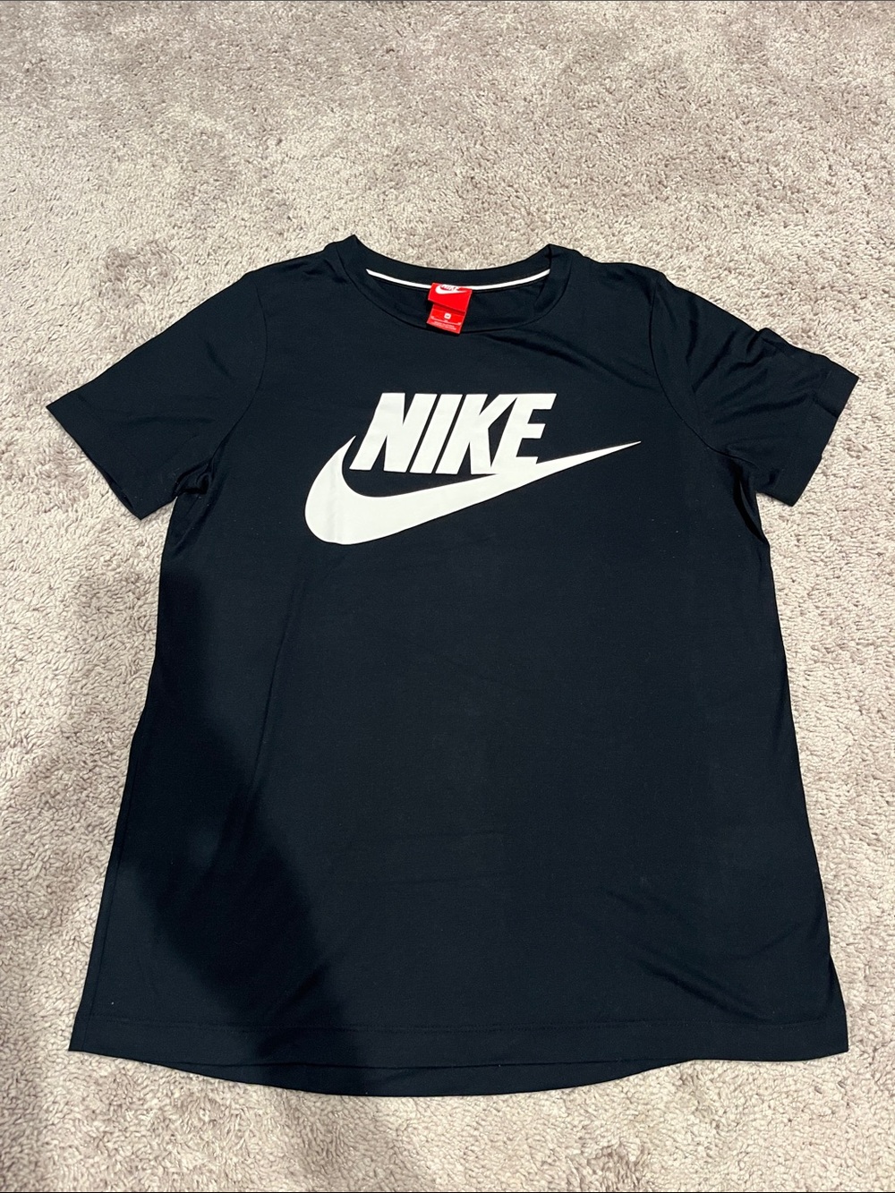 Nike Black Tee with White Swoosh Logo